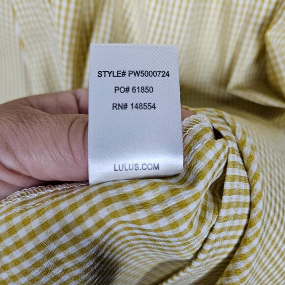 LULU'S Women's Yellow Plaid Off the shoulder Mini Dress Size S - Picture 4 of 7